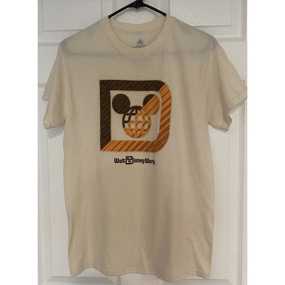 Disney Parks Retro Logo Walt Disney World Cream T-shirt Adult Unisex Small